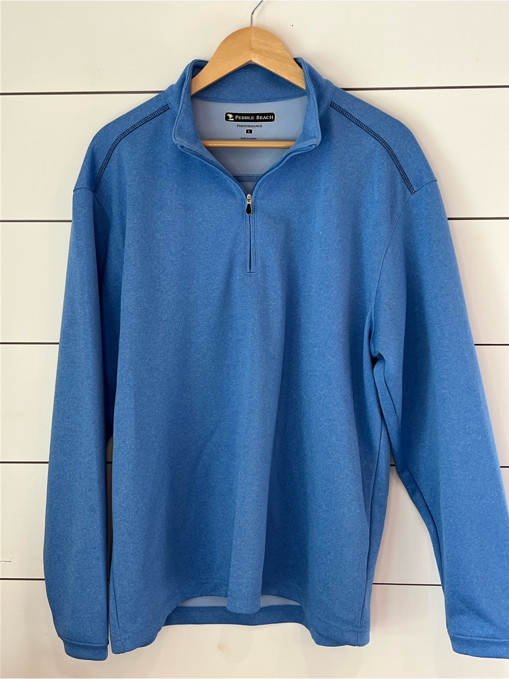 Pebble Beach Men's Blue Quarter-Zip Pullover